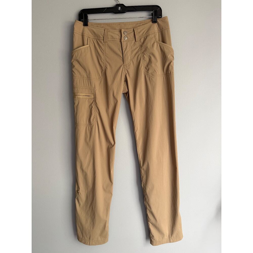 ExOfficio Women's Khaki Cargo Hiking Pants Size 6 Lightweight Travel Zip Pocket